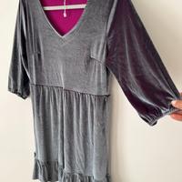 Vestito invernale grigio velluto