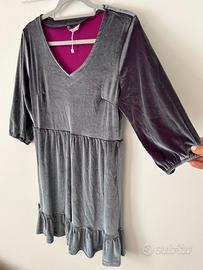 Vestito invernale grigio velluto