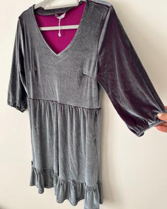 Vestito invernale grigio velluto