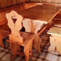 Panca tavolo sedie in legno massiccio, 