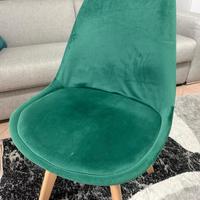 4 Sedie color verde smeraldo