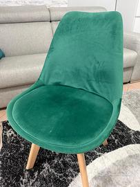 4 Sedie color verde smeraldo
