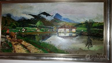 dipinto civiltà contadina Fabbri bassa emiliana