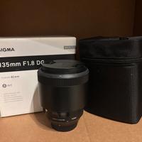 Sigma 135mm f/1.8 Art – Pari al nuovo – Completo d