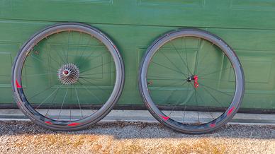 Rim Brake Cerchi Bici Carbonio Usati ICAN Carbon 20 Pollici Raggi