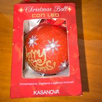 Sfera decorazioni glitterate e fiocchi e luci led