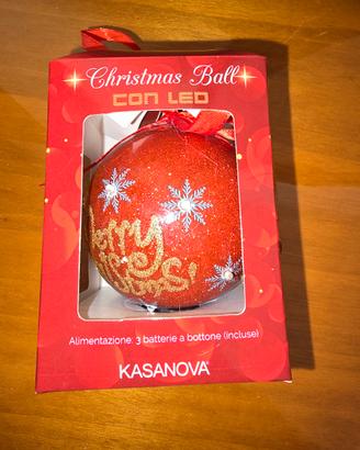 Sfera decorazioni glitterate e fiocchi e luci led