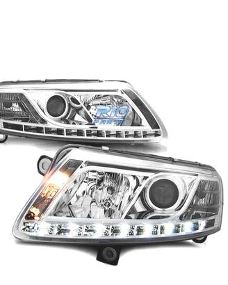 FARI AUDI A6 C6 04-08 CON DRL TRU CROMATI