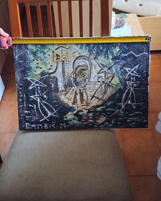 QUADRO MILKO BAMBIC ORIGINALE "DONNA BIONICA" OLIO