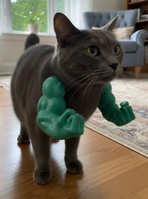 Braccia muscolose per gatto giocattolo per gatti