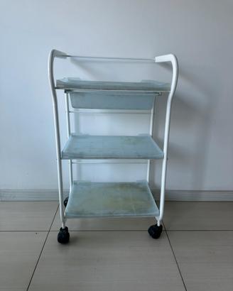 Carrello estetista 3 ripiani con cassetto