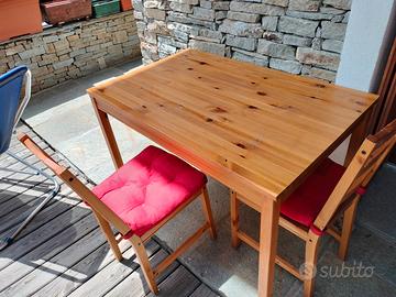 tavolo legno +4 sedie