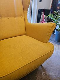 Poltrona STRANDMON ikea con poggiapiedi abbinato