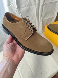 Doucal's uomo 43,5 derby camoscio visone NUOVE