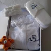 Set Completo Coccolino Accappatoio Ciabatte NUOVO 