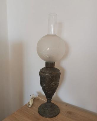 Splendida lampada vintage bronzo/vetro