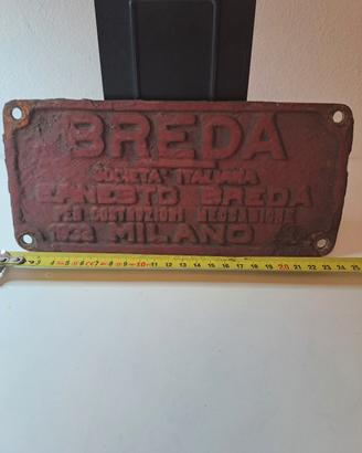 vecchia targa breda ferrovia treni
