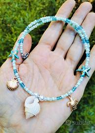 Collana con perline e conchiglie 