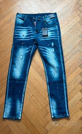 jeans Dsquared2 slim Distressed con Vernice- Nuovo
