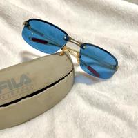 Occhiali da sole FILA vintage stile Y2K/lenti blu