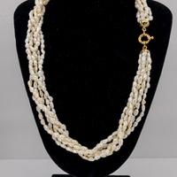 Girocollo Perle di fiume con chiusura oro Vintage