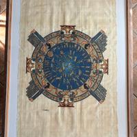 Zodiaco di Dendera dipinto su vero papiro Egizio