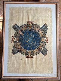 Zodiaco di Dendera dipinto su vero papiro Egizio