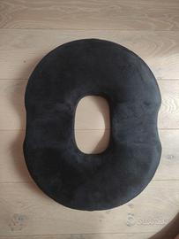 Ciambella Cuscino Sedia Memory Foam Velluto Nero