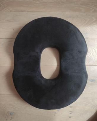 Ciambella Cuscino Sedia Memory Foam Velluto Nero