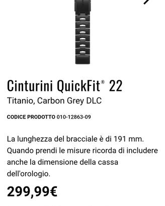 Cinturino Titanio Garmin Fenix 7