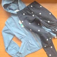 Set Bambina Felpa con Cappuccio e Leggings