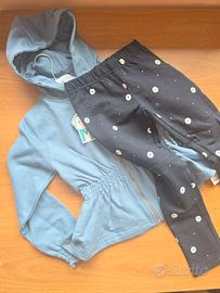 Set Bambina Felpa con Cappuccio e Leggings