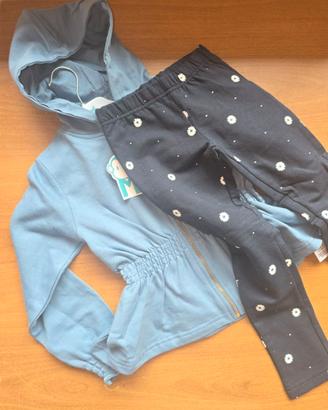 Set Bambina Felpa con Cappuccio e Leggings
