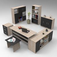 ARREDO UFFICIO MODERNO COMPLETO ROVERE NERO TASK11