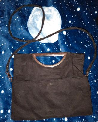 Borsa Primadonna Collection nera con manico oro