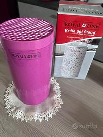 Supporto per coltelli rosa scuro Royal Line NUOVO