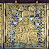 ANTICA ICONA XIX secolo con smalti grammi 1100