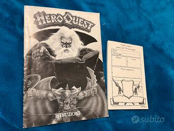 HeroQuest 1989 - Istruzioni Orig + Blocco Schede p