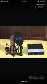 RØDE NT1-A E SCHEDA AUDIO UR22 con cavi completo