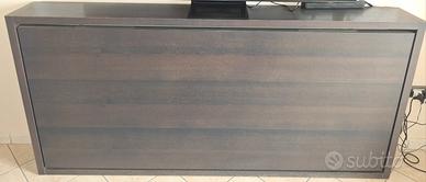 letto a scomparsa rovere scuro