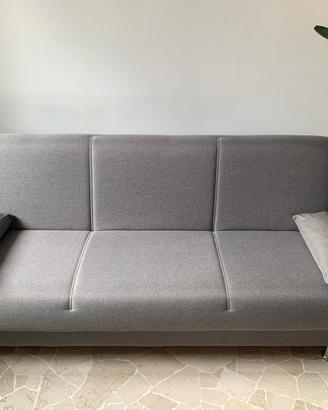 Divano letto tre posti con contenitore 