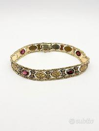 Bracciale oro 18KT granate naturali, epoca 1940.