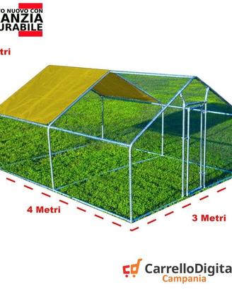 Recinto per Polli 3x4 m x h 2 m – 12 mq - giallo