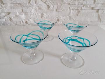 coppette calici vetro azzurro