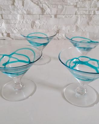 coppette calici vetro azzurro