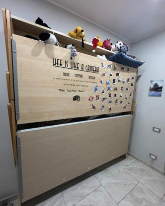 Letto a castello in legno salvaspazio
