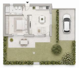 Bilocale con giardino e posto auto a Tradate