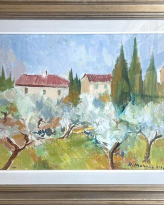 Rodolfo marma olio su tela paesaggio 1974