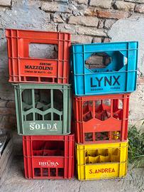 Cassette in plastica porta bottiglie vintage