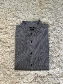 Camicia a quadretti con colletto alla coreana